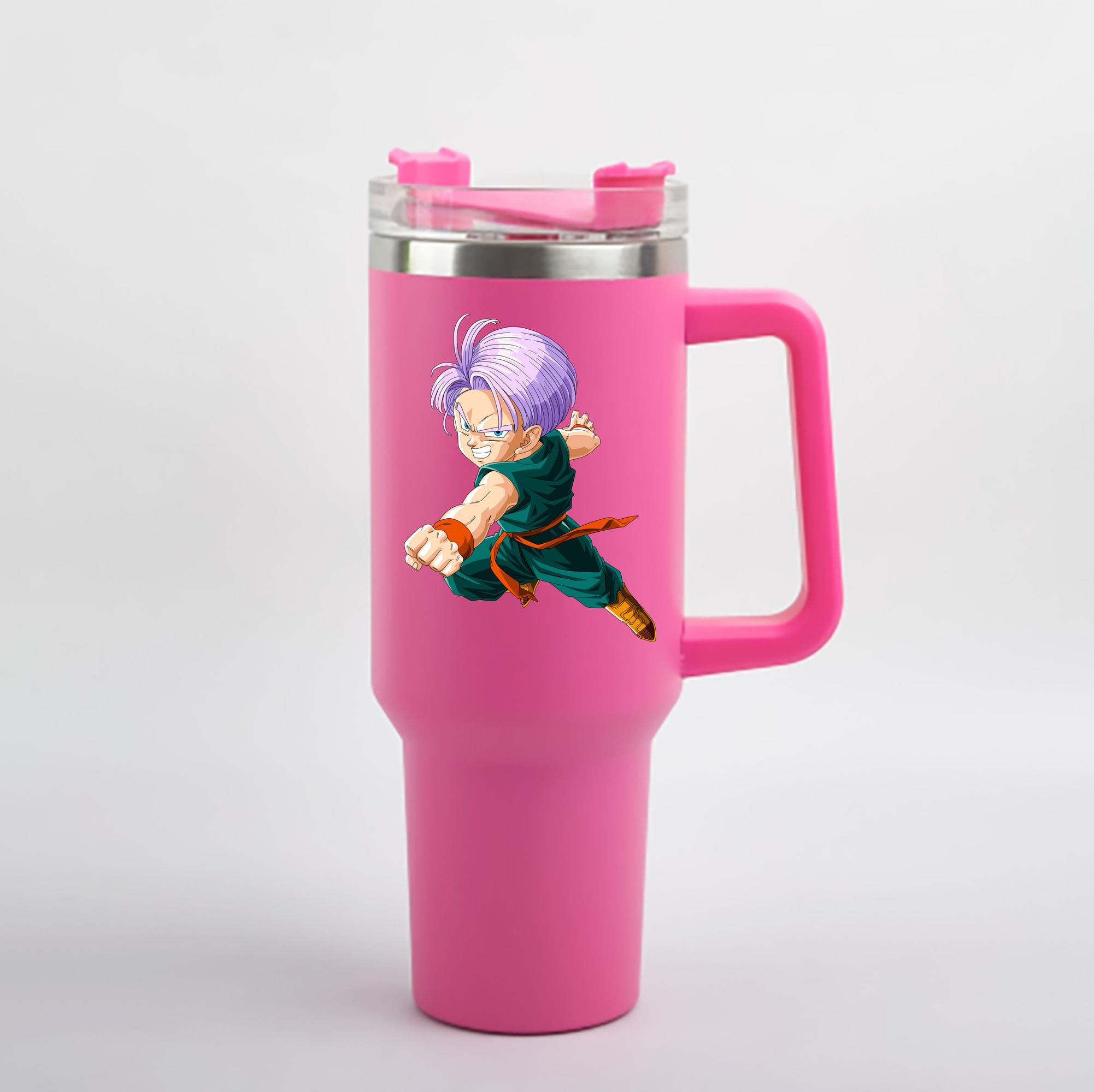 （画像用） ドラゴンボール トランクス（Torankusu）DRAGON BALL Trunks 1200mL車用タンブラー - クリスタルステッカー（プラスチックストロー付き）